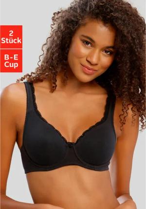 PETITE FLEUR T-Shirt-BH Damen schwarz+weiß Gr.105D