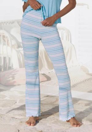 S.OLIVER Damen Schlafhose türkis gestreift Gr.32/34