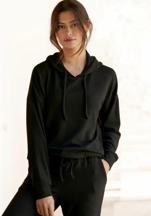 LASCANA Kapuzenpullover Damen schwarz Gr.32/34
