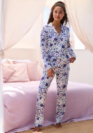 S.OLIVER Damen Pyjama blau-rosa-mint-geblümt Gr.44/46