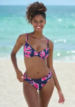 LASCANA Bikini-Hose Damen marine-bedruckt Gr.40