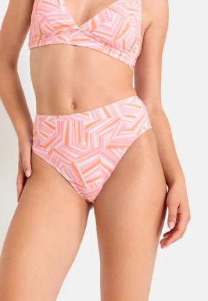 LSCN BY LASCANA Highwaist-Bikini-Hose Damen rosa bedruckt Gr.40