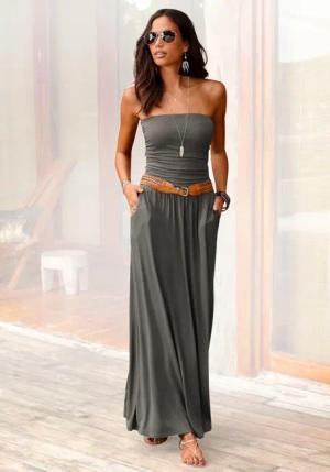 LASCANA Maxikleid Damen khaki Gr.44