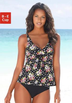 LASCANA Bügel-Tankini Damen schwarz-bedruckt Gr.48 Cup C