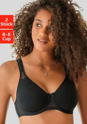 PETITE FLEUR T-Shirt-BH Damen weiß + schwarz Gr.75D