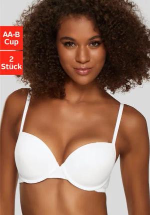 PETITE FLEUR Push-up-BH Damen schwarz+weiß Gr.80AA