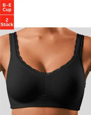 PETITE FLEUR Soft-BH Damen schwarz+weiß Gr.80E