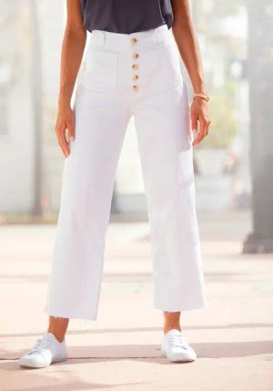 LASCANA Weite Jeans Damen weiß Gr.34