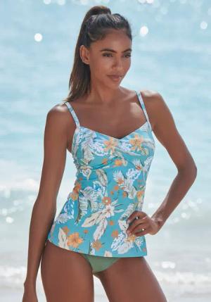SUNSEEKER Bügel-Tankini-Top Damen aquablau-bedruckt Gr.38 Cup B