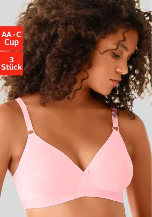 PETITE FLEUR Bralette-BH Damen 2xweiß+1xrosa Gr.90C