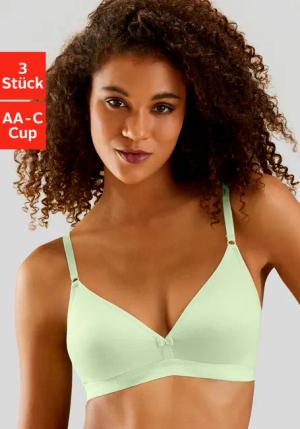 PETITE FLEUR Bralette-BH Damen 2xweiß+1xmint Gr.75A