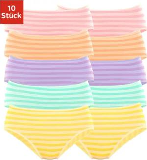 PETITE FLEUR Jazz-Pants Slips Damen gestreift-lila, gelb, grün, orange, rosa Gr.48/50