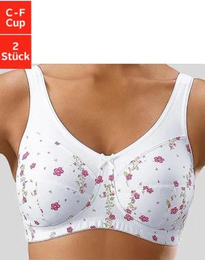 PETITE FLEUR Entlastungs-BH Damen bedruckt+weiß Gr.80E