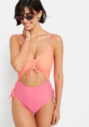 LSCN BY LASCANA Badeanzug Damen coral-pink Gr.38 Cup A/B
