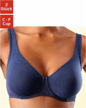 PETITE FLEUR Minimizer-BH Damen marine+weiß Gr.90C