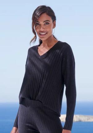 FRENCH CONNECTION Strickpullover Damen schwarz Gr.44/46