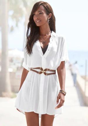 LASCANA Longbluse Damen weiß Gr.36