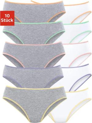 PETITE FLEUR Bikinislip Damen weiß, grau meliert Gr.36/38