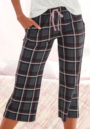 S.OLIVER Damen Pyjamahose bordeaux-kariert Gr.36/38