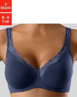 PETITE FLEUR Bügel-BH Damen marine+weiß Gr.75B