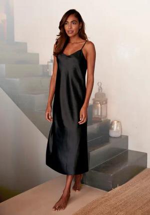 LASCANA Damen Negligé schwarz Gr.40