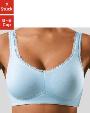 PETITE FLEUR Soft-BH Damen hellblau+weiß Gr.85C