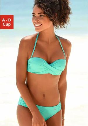S.OLIVER Bügel-Bandeau-Bikini Damen türkis Gr.38 Cup D