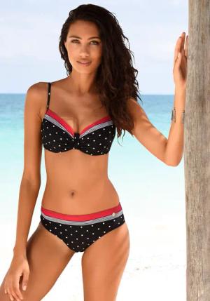 LASCANA Bikini-Hose Damen schwarz-rot Gr.44