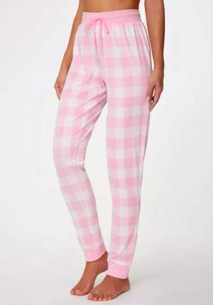 VIVANCE DREAMS Schlafhose Damen hellrosa-weiß-kariert Gr.40/42