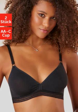 PETITE FLEUR Soft-BH Damen weiß+schwarz Gr.70B