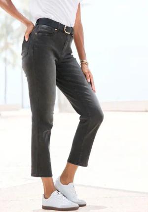 LASCANA Ankle-Jeans Damen black washed Gr.46