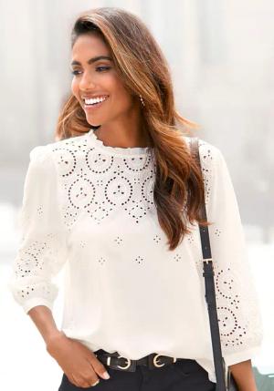 LASCANA Schlupfbluse Damen creme Gr.44