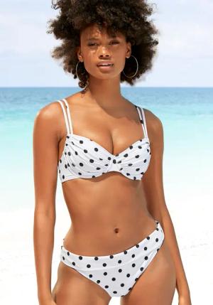 LASCANA Bikini-Hose Damen weiß-schwarz Gr.34