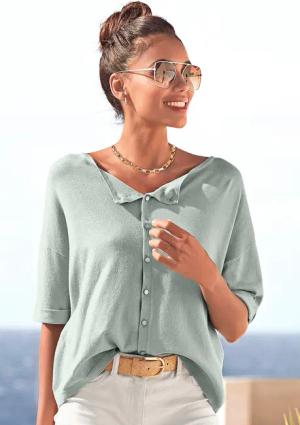 VIVANCE Kurzarmpullover Damen hellgrün Gr.36/38