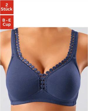 PETITE FLEUR Soft-BH Damen marine+weiß Gr.95D
