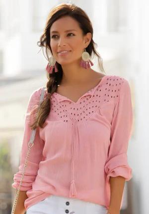 LASCANA Crepebluse Damen mauve Gr.42