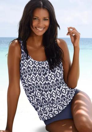 LASCANA Oversize-Tankini Damen schwarz-weiß Gr.38