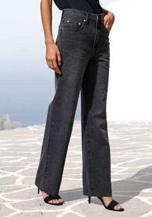 LASCANA Weite Jeans Damen black washed Gr.44