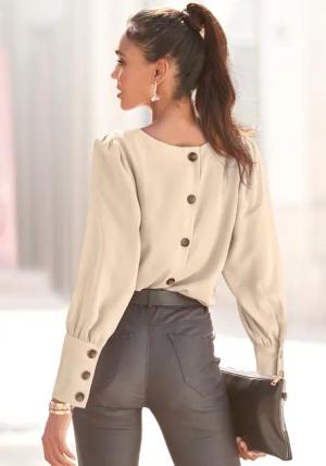 LASCANA Langarmbluse Damen creme Gr.40