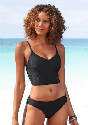SUNSEEKER Crop-Bikini-Top Damen schwarz Gr.38 Cup C/D