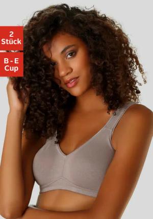 PETITE FLEUR Soft-BH Damen taupe+weiß Gr.75D