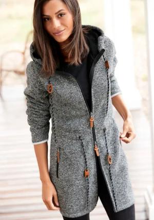 LASCANA Fleecejacke Damen anthracite Gr.36/38