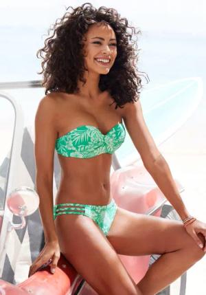 VENICE BEACH Bikini-Hose Damen grün bedruckt Gr.42