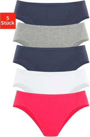 PETITE FLEUR Bikinislip Damen rot, weiß, marine, grau-meliert, marine Gr.48