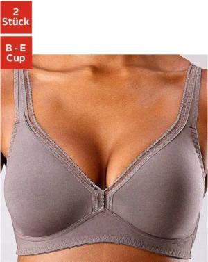 PETITE FLEUR T-Shirt-BH Damen mocha-mousse+weiß Gr.85D