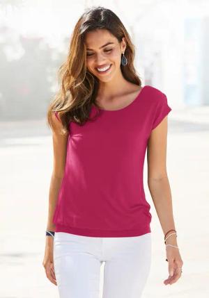 LASCANA Longshirt Damen magenta Gr.44/46
