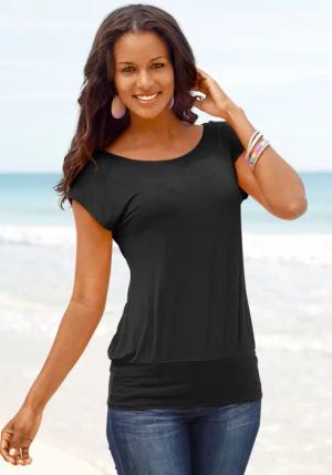 LASCANA Longshirt Damen schwarz Gr.44/46
