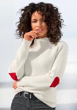 LASCANA Stehkragenpullover Damen wollweiß Gr.44/46