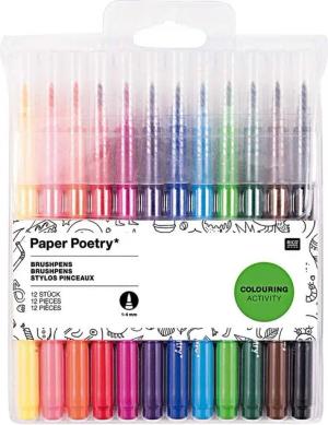 Rico Design Filzstift RICO DESIGN Filzstifte Paper Poetry Brushpen 12er Set