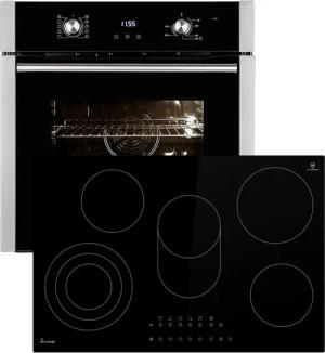 KKT KOLBE Backofen-Set Backofen und Kochfeld SET8010KK77RL, mit 2-fach Teleskopauszug, Herdset / Heißluft / Einbaubackofen / Timer / Kochmulde